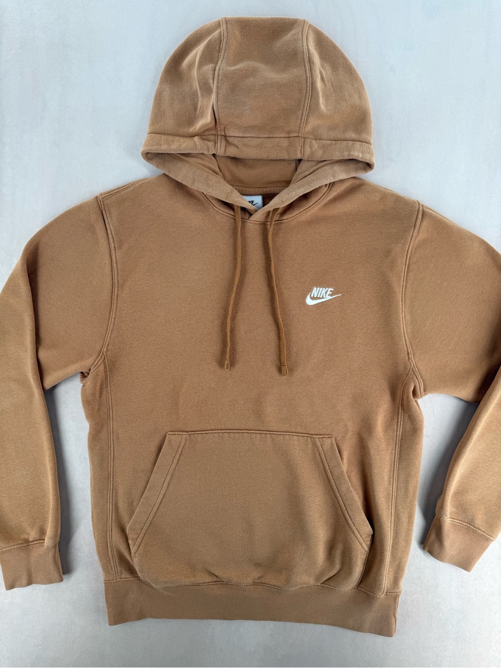 Nike Club Fleece Flax Brown Pullover Hoodie S
